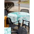 thumbnail image 5 of Outdoor Tablecloth with Umbrella Hole for Patio/Picnic/Party/Camping, Turquoise Conch Coastal Waterproof Table Cloth Square Cover Washable, Nautical Summer Ocean (60"x 60"), 5 of 9