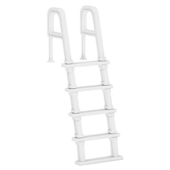 UPHYB Échelle de Piscine à 5 Marches avec Doubles Mains Courantes et Marches Antidérapantes pour Piscines Creusées de 47“-54”, Blanc