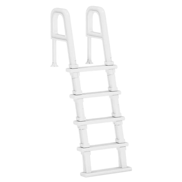 UPHYB 5-Step Pool Ladder with Double Handrails and Non-Slip Steps for 47“-54” In-Ground Pools, White