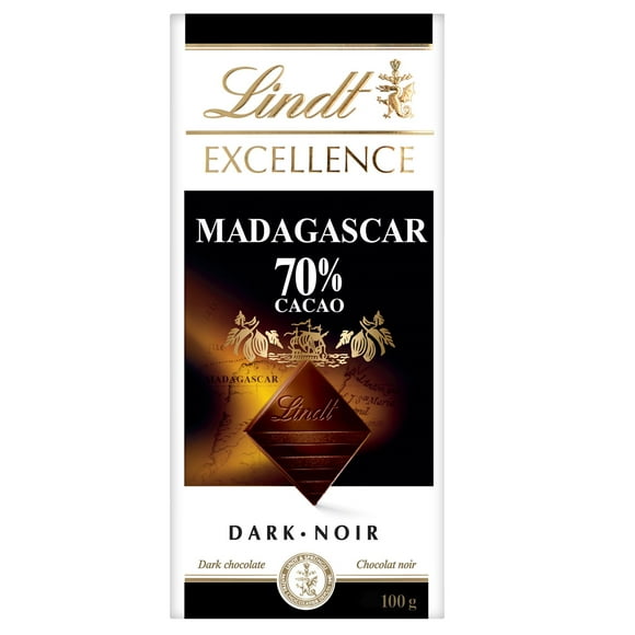 Chocolat noir Lindt Excellence Madagascar à 70 % de cacao – Barre (100 g) 1x100g Tablette de chocolat noir