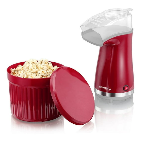 Máquina de Palomitas Holstein Housewares con Bowl para Servir Roja