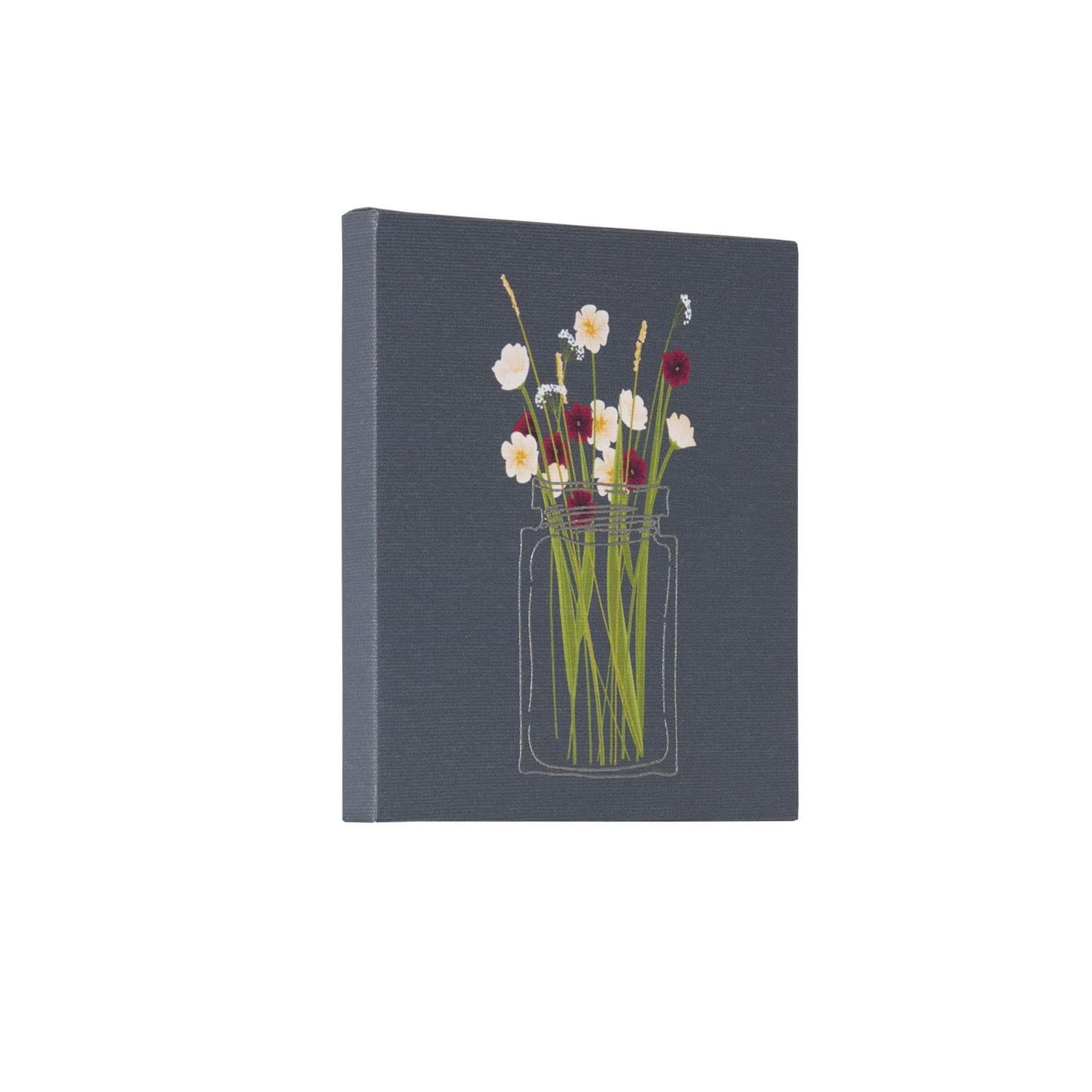 Vase of Flowers Embellished Canvas, 6in W x 6in H