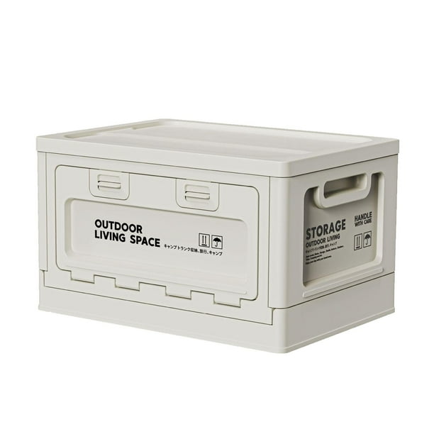 Contenedor de almacenamiento plegable Caja de almacenamiento plegable Caja de almacenamiento para acampar Organizador de maletero de coche Blanco