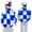 Blue, variant on Godderr Boys Girls Checkerboard Cotton Coat Elastic Cuffs Thickened Winter Jacket for Baby Kids Letter Print Warm Cotton Coats with Pockets Outerwear for 1-7Y