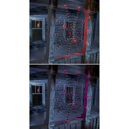 100ct Halloween Spider Web Lights, Orange  Walmart.com