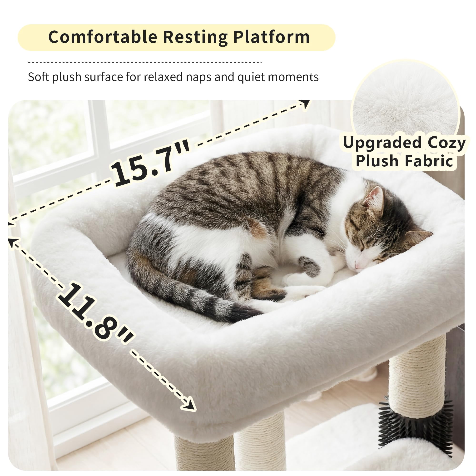Cat Scratching Post Small Tree Tower Light Gray-15.7 Inch for Indoor Cats