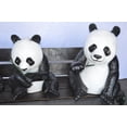 thumbnail image 4 of Nifao Three Panda Bears Sitting on Bench Bronze Statue – Garden Outdoor Decor Sculpture, 53"L x 28"W x 36"H, 4 of 13