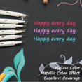 thumbnail image 4 of czcpp-Metallic Brush Pens 30 Colors Art Metallic Markers Soft Brush Tip Calligraphy Paint Pens for Black Paper Rock Painting Lettering Card Making Glass Wood Canvas Plastic Stone Scrapbook Crafts, 4 of 4