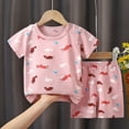 thumbnail image 2 of CAUYDY Toddler Girl Baby Boy Summer Outfit Letter Print Short Sleeve Summer T-Shirts Top Shorts Casual Clothes Set For 3t 4t 5t 6t Children's Day Gift 2PCS (Sizes 18-24 Months,H03-Light Pink), 2 of 4