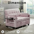 thumbnail image 6 of AISWORD 53" 3 in 1 Convertible Sleeper Sofa Bed, Pull Out Loveseat with USB Port and Side Table, Corduroy Fabric, Pink, 6 of 6