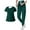 A002-Dark Green, variant on Scrubs for Women Scrub Set - Jogger Pants and Comfort Stretch V-Neck Tops, 5 Pockets, Easy Care Uniforms Purple S
