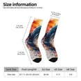 thumbnail image 5 of Yiaed Sunset Ocean Watercolor Dolphin Print Great elasticity Crew Socks Sports socks for Men and Women, 5 of 5