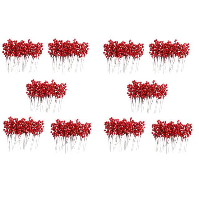 Paquete de 200 Tallos de Bayas Rojas de Navidad Artificiales de 8 Pulgadas para Adornos de árboles de Navidad, Guirnalda de Navidad DIY, Decoración de Vacaciones Y Hogar