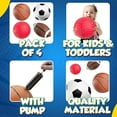 thumbnail image 5 of Rykon 8.5-Inch Sports Balls for Kids & Toddlers, Pack of 4 Rubber Inflatable Multi-Sport Balls with Football, Soccer, Basketball, Playground Ball & Pump, Outdoor Toys & Birthday Gift, 5 of 8