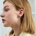 thumbnail image 2 of Pendientes hexagonales de Silvora para hombres y mujeres, pendientes de plata de ley 925 Pendientes de botón de ónix negro de runa vikinga nórdica para oreja sensible, 2 of 8