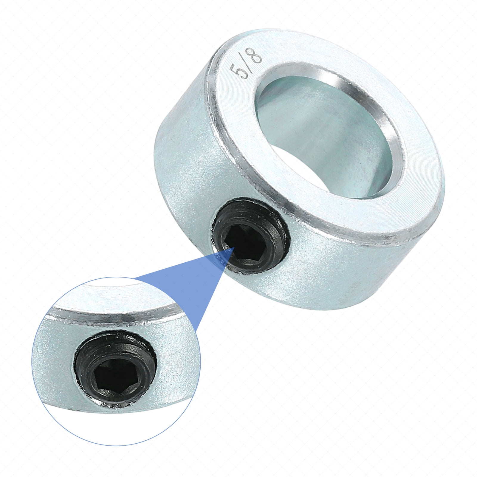 8pcs Set Screw Collars 5/8" Bore Carbon Steel Shaft Collars, 1-1/8" OD, 1/2" Width Lock Axle Collar Clamp