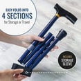 thumbnail image 3 of DMI Designer Folding Cane, Walking Cane, Foldable Cane for Men, Walking Cane for Women, Canes for Seniors, Adjustable Cane, Ergonomic Wood Handle Cane, Supports up to 250 Pounds, Blue Cyclone, 3 of 5