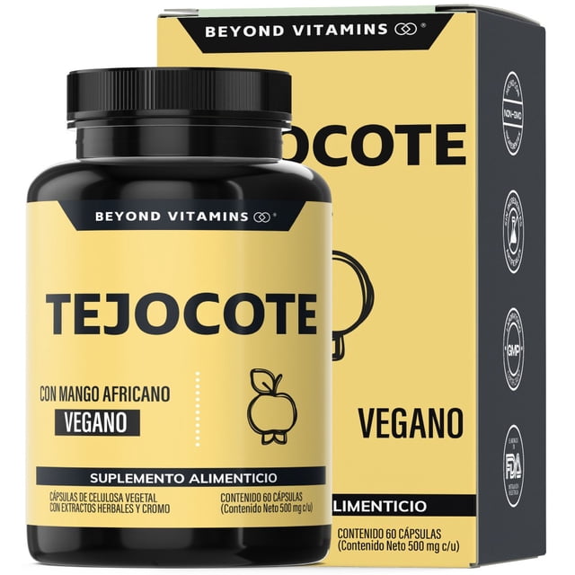 Tejocote Con Mango Africano Beyond Vitamins | Té Verde, Nopal, Cúrcuma Capsulas (curcumina, Curcuminoides) , Jengibre Y Cromo | Raiz de Tejocote Tecnología De Cápsulas Veganas | 60 Cápsulas Veganas