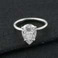 thumbnail image 3 of solitaire jewels 3CT Pear Moissanite Solitaire Engagement Ring For Women, 14K White Gold, 3 of 8