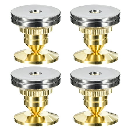 4pcs Gold Speaker Spike Shockproof Adjustable Copper Speaker Spike Isolation with Pads Mat,Double-Sided Adhesive