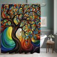 thumbnail image 1 of Cortina de ducha con diseño de árbol de la vida para baño, cortina de ducha de tela, juego de cortina de ducha de arte de lujo moderno, accesorios de baño únicos, 1 of 4