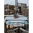 thumbnail image 2 of Outdoor Tablecloths with Umbrella Hole & Zipper, Grey Blue Striped Round Tablecloth 54 Inch, Farmhouse Stripes Abstract Art Navy Blue Waterproof Table Cloth, Patio/Pool/Picnic Table Covers, 2 of 8