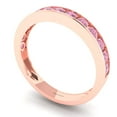 thumbnail image 2 of 0.39 ctw Wedding Band for Women - 18K Rose Gold Simulated Pink Diamond Stackable Eternity Ring, 2 of 6