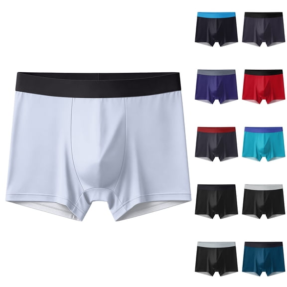 IAJDKMEK Men's Boxer Briefs - Breathable Underwear for Men, Soft Stretch Mens Underwear, All-Day Boxer Briefs for Comfort and Support,Black L