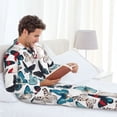 thumbnail image 4 of Mens Pajamas Set, Butterfly print B Button Down Long Sleeve Loungewear Sleepwear Pjs sets for Men, 4 of 5