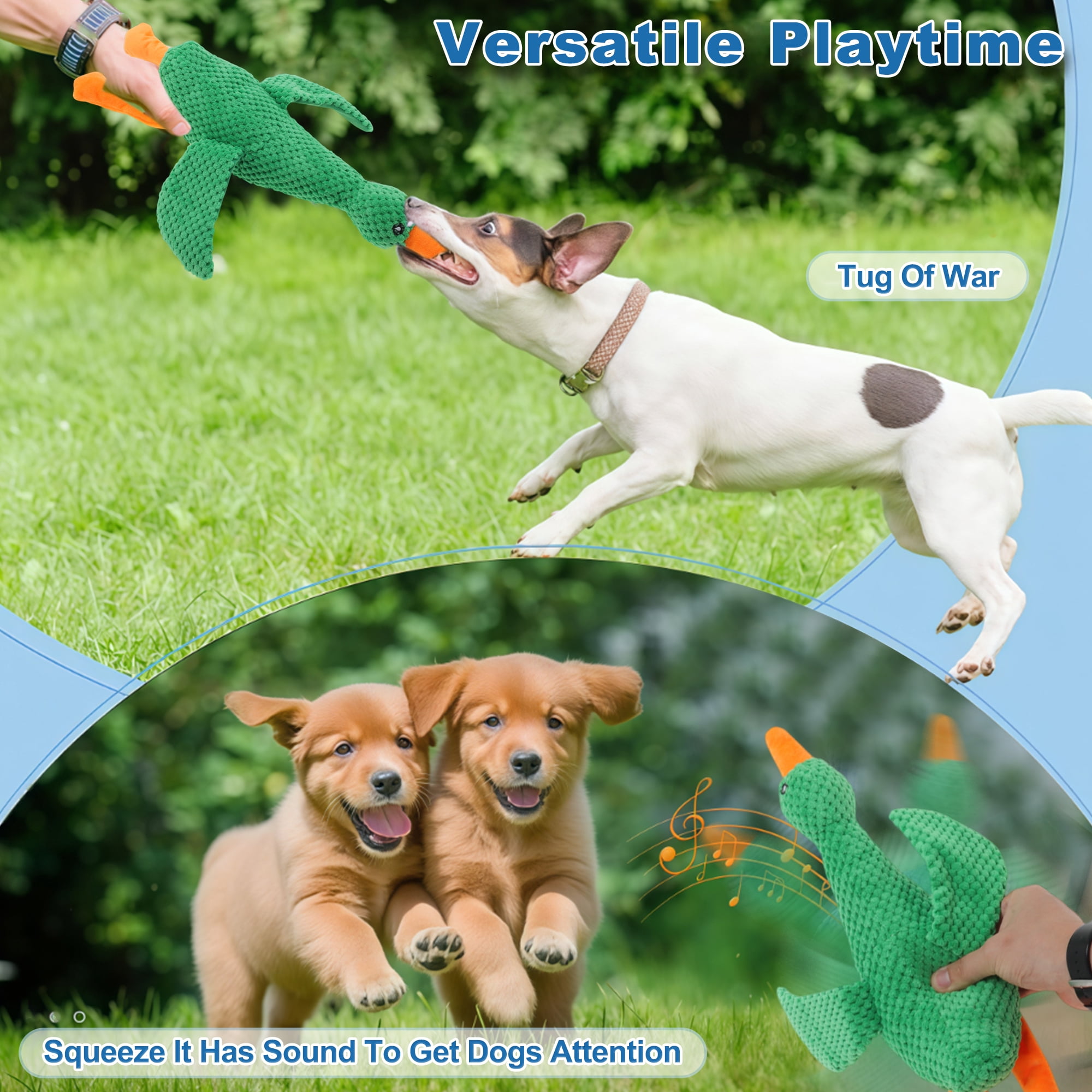 Unique Bargains Dog Toys for Aggressive Chewers Goose Chew Toy Green