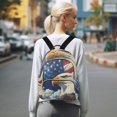 thumbnail image 7 of JIALIOU Mini Backpack Purse for Women Quilted Casual Daypack Small Travel Shoulder Bag, American Flag and Eagle, 7 of 7