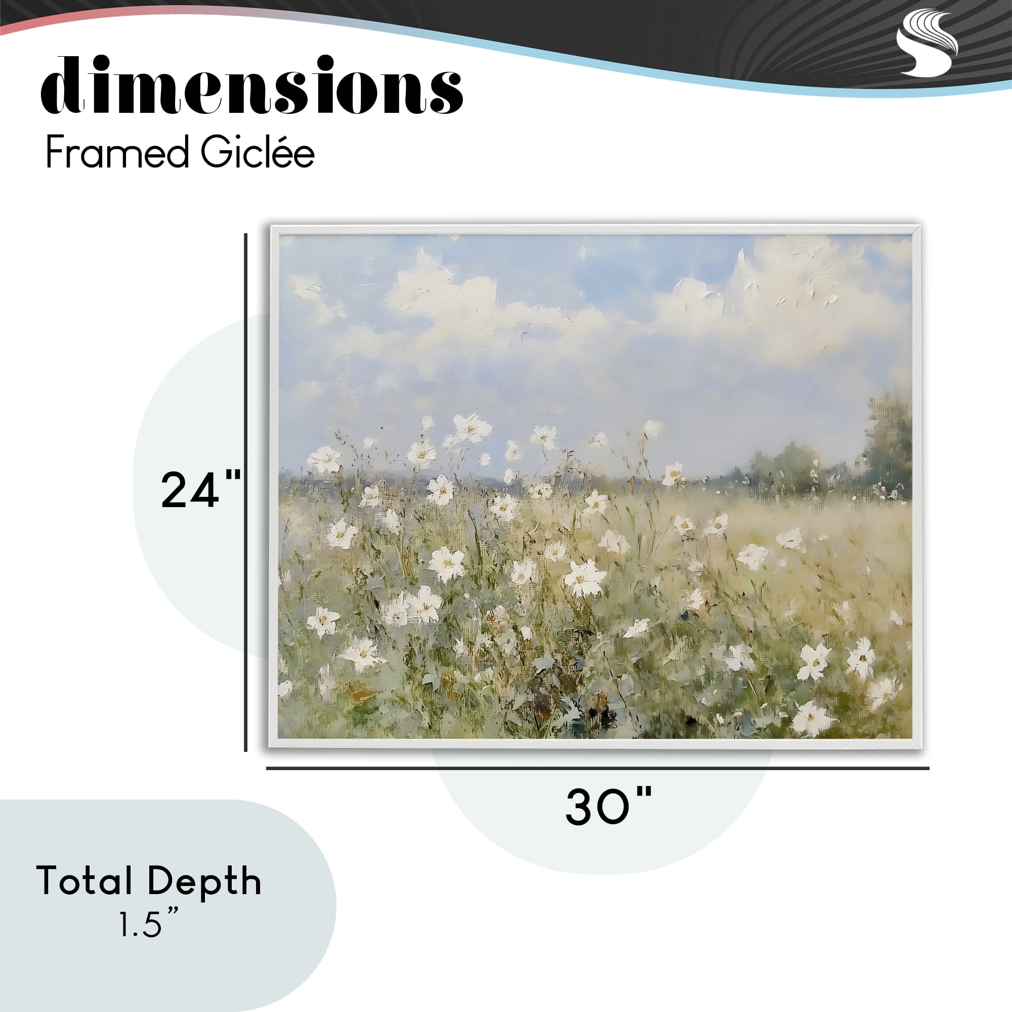 Stupell Industries Neutral Wildflower Field in Bloom White Framed Giclee Art, design by LSR Design Studio