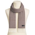 thumbnail image 3 of Bufanda Hecha a Mano AlpacaBrownWhite 2Pzas Café/Blanco 170cm x 21cm Hechas a Mano Alpaca., 3 of 4