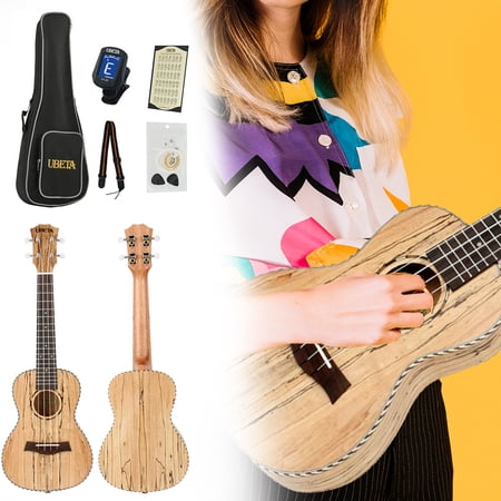 UBETA Concert Ukulele Spalted Maple UC-SM- 061 23 inch with Ukulele Set Strap Nylon String