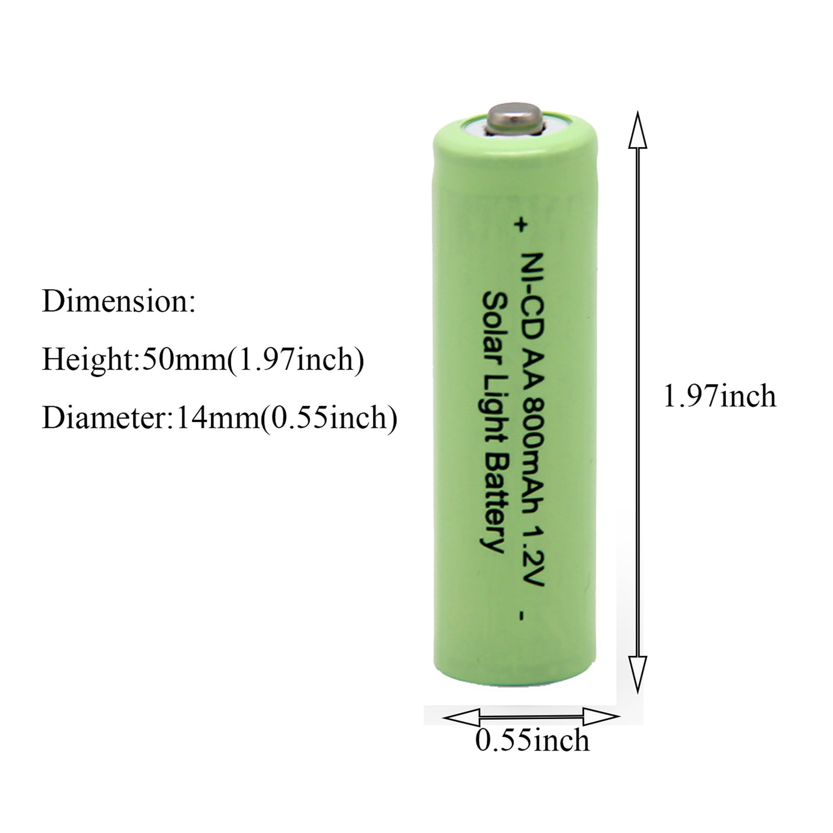 BAOBIAN aa Size 1.2V Ni-Cd 800mAh Double a Rechargeable Batteries Outdoors Solar Lights (24 Pack)