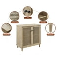 thumbnail image 3 of Art Leon Home Accent Cabinet with 2-Door Rattan Decoration Wood Finish Beige, 3 of 9