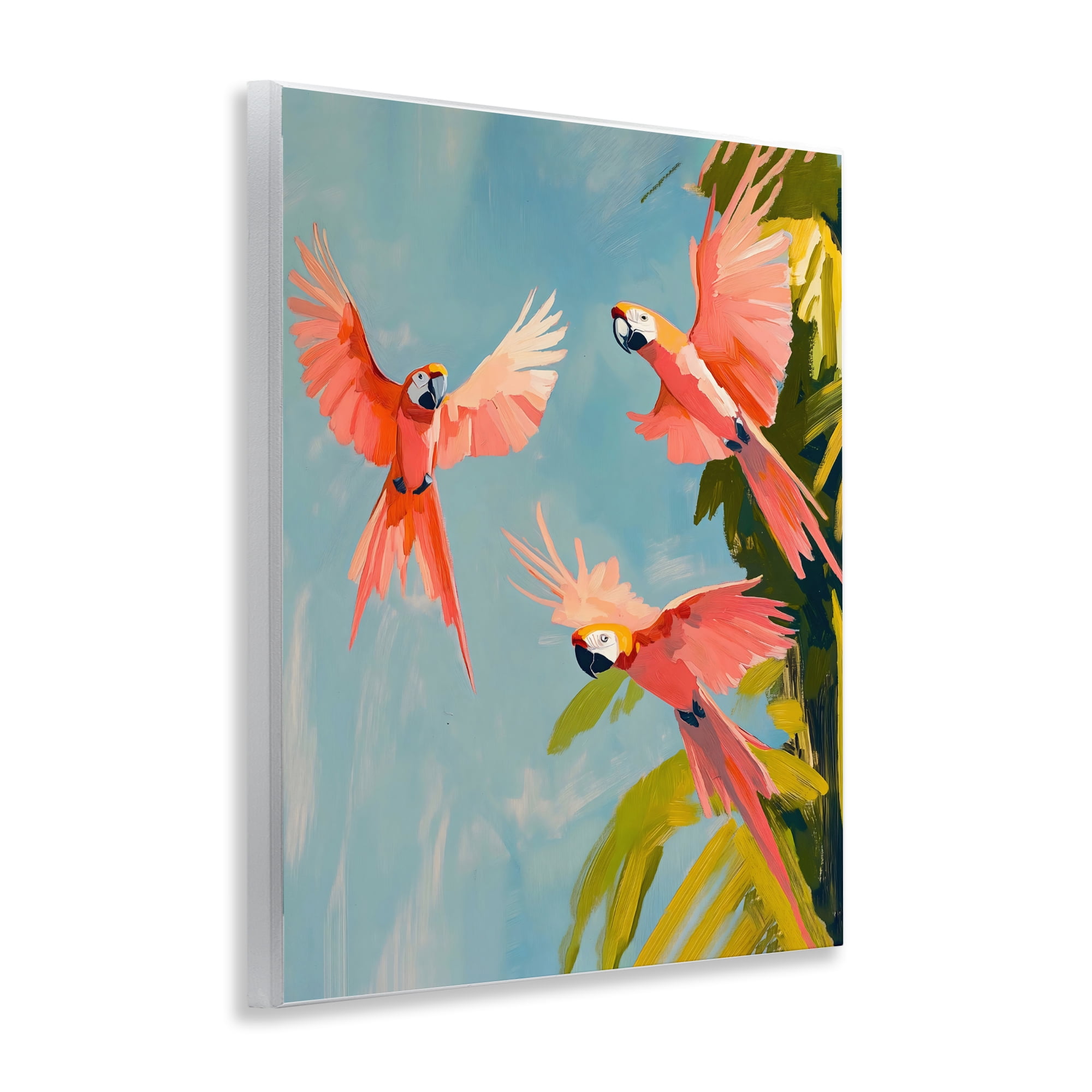 Stupell Industries Botanical Parrots in Flight Wall Plaque Art, design by The Prints Vibe
