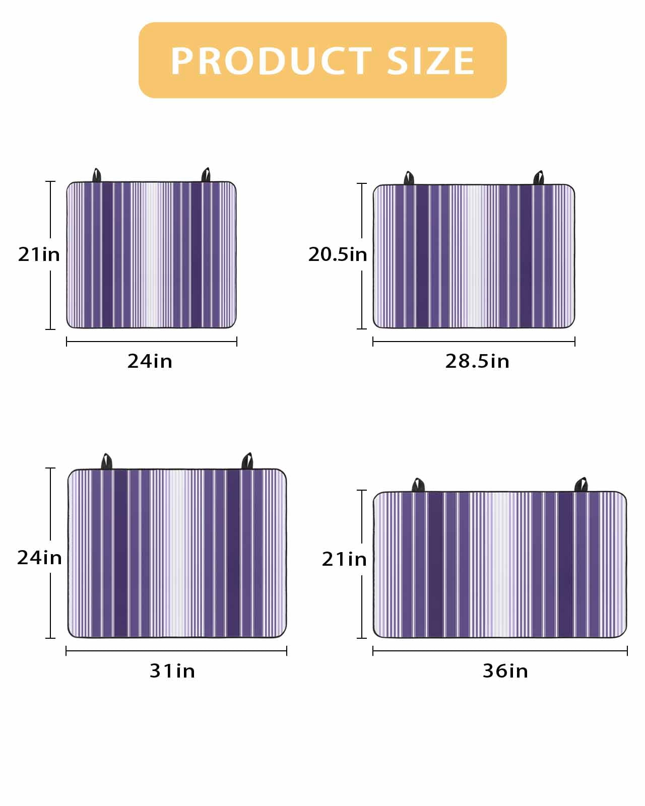 nqOlkjepod Large Induction Cooktop Protector Mat 36"x21", Purple Ombre Stripe Stove Top Covers for Electric Stove, Farmhouse Simple Striped Decorative Stove Burner Cover Mats, Glass Top Stove Cover