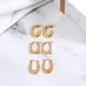 thumbnail image 4 of JeenMata Juego de 3 Aros de Moda para Mujer Chapados en Oro Amarillo, 4 of 5