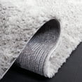thumbnail image 3 of SAFAVIEH Berber Lidija Abstract Polyester Shag Area Rug, Ivory/Grey, 5'5" x 5'5" Square, 3 of 5