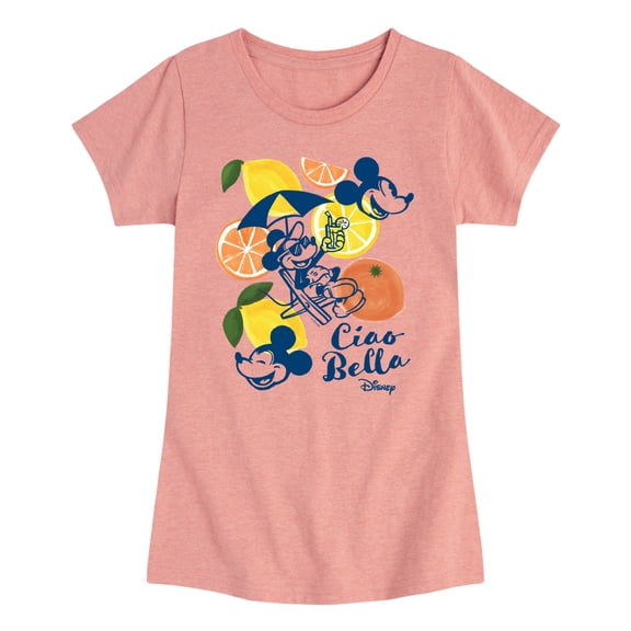 Disney - Ciao Bella Mickey - Youth Girls Fitted Short Sleeve T-Shirt