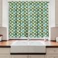 thumbnail image 2 of Ambesonne Blue Yellow Kitchen Curtains, Bicolour Flower Motifs, 55"x36", Dark Cocoa and White, 2 of 3