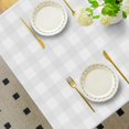thumbnail image 3 of Spring Easter Tablecloth Rectangle, Flower Bunny & Eggs Buffalo Plaid Decorative Table Cloths Stain Resistant Fabric Table Cover for Dinner/Party/Picnic/Indoor/Outdoor (Grey, 60 x 84 Inch), 3 of 6