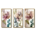 thumbnail image 2 of Designart "Pink Watercolor Peony Blooming Beauty I" Floral Peony Framed Wall Art Set Of 3 - Pink Modern Frame Gallery Set For Office Decor, 2 of 6