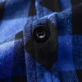 thumbnail image 6 of Bysome Men Hoodies Plaid Print Long Sleeve Hooded Tees Autumn Thermal Men Hoodie Size L Blue, 6 of 8