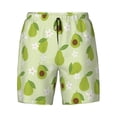 thumbnail image 4 of Lsque Mens Swim Trunks Avocado With Leaf And Flower Pattern - Bathing Suit Compression Liner - Beach Swim Shorts Swimwear - (S-3XL) - Stretch Quick Dry -Large, 4 of 9