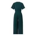 thumbnail image 6 of Maemukilabe Women Cropped Jumpsuit Button Closure Waist Tie Romper V-neck Pockets Chiffon Jumpsuits, 6 of 8