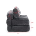 thumbnail image 5 of UHOMEPRO Convertible Sleeper Chair, Folding Sofa Bed with Headrest, Lumbar Pillow, High-Density Foam, Portable Floor Sofa for Living Room Bedroom, Grey, 5 of 6