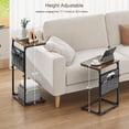 thumbnail image 5 of C Shaped Side Table Set - Height Adjustable with Storage - Rustic Brown, 5 of 9