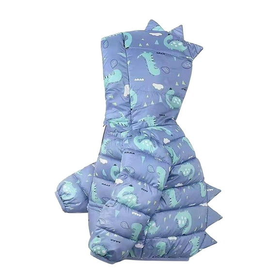 Toddler Kids Baby Boys Girls Winter Warm Dinosaur Print Padded Coats Outerwear Hooded Jacket Outwear Coats for Boys